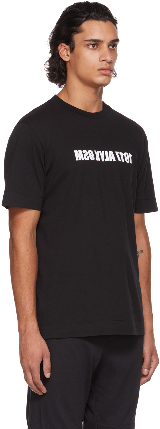 1017 ALYX 9SM Black & White Mirrored Logo T-Shirt