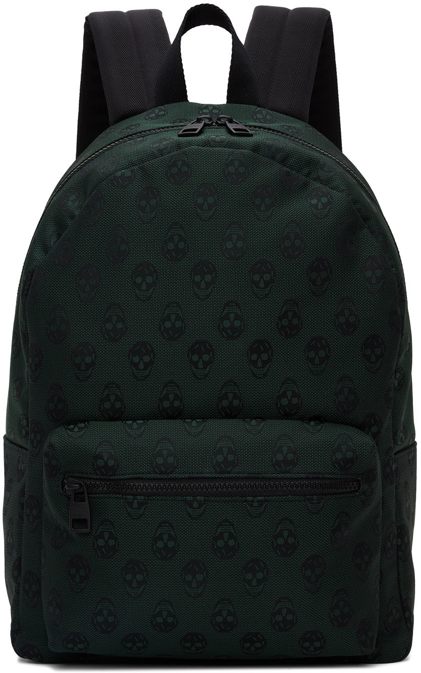Alexander McQueen Green Metropolitan Biker Skull Backpack Alexander McQueen
