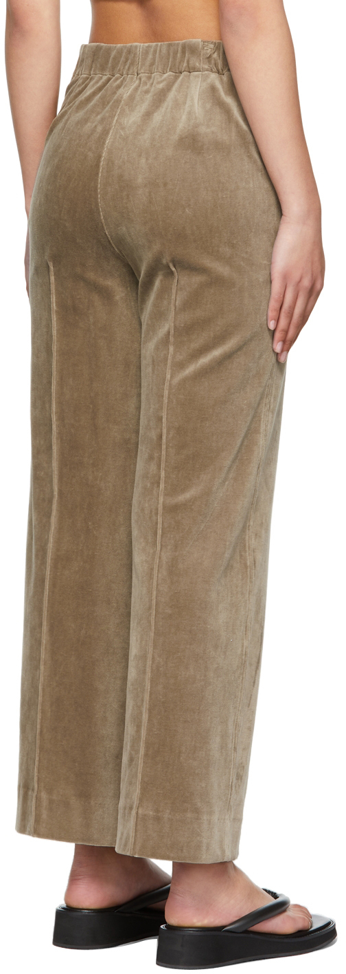 AURALEE Taupe Velour Lounge Pants Auralee