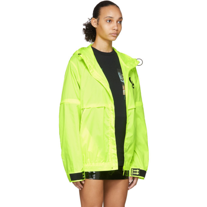 off white yellow rain jacket