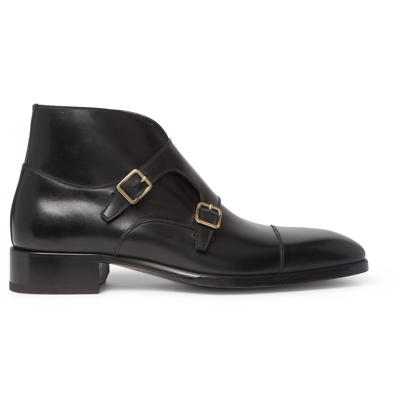 TOM FORD - Sutherland Leather Monk Strap Boots - Black TOM FORD