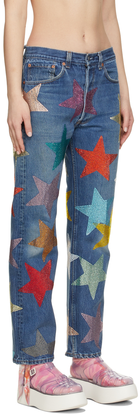 Collina Strada Blue Levi's Edition Rhinestone Star Capsule Jeans Collina  Strada
