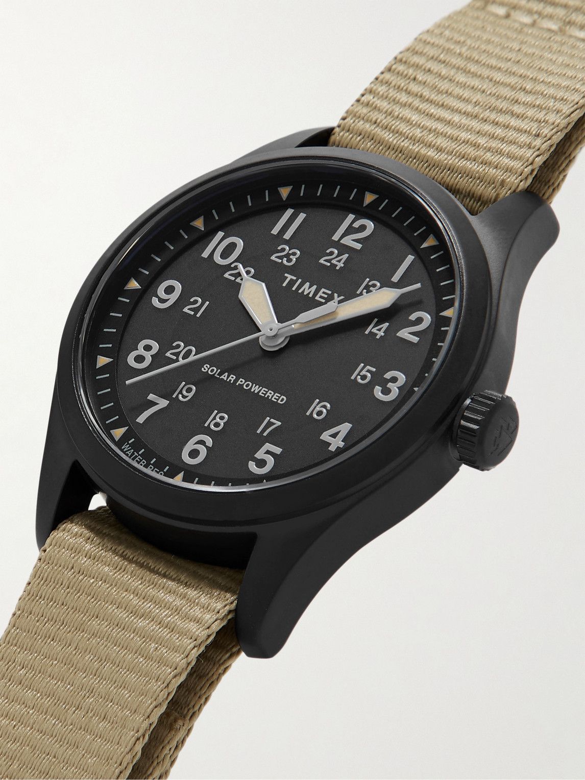 Timex - Field Post Solar 36mm Stainless Steel and Recycled Webbing Watch  Timex