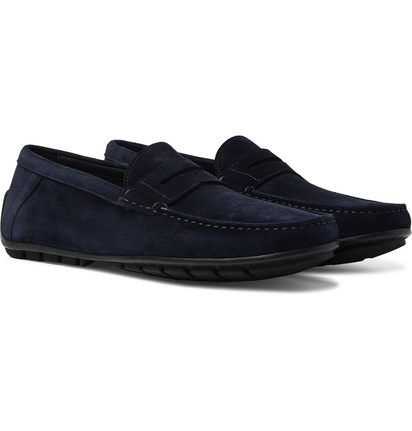J.M Weston Ajaccio Suede Driving Shoes in Blue for Men Mens Shoes Slip-on shoes Loafers 