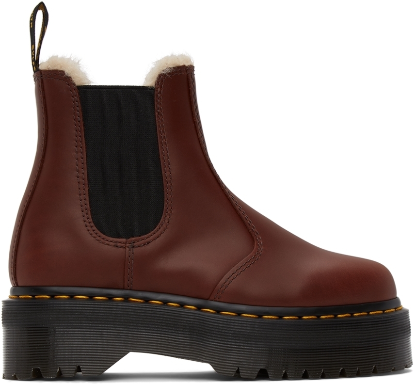 brown platform doc martens