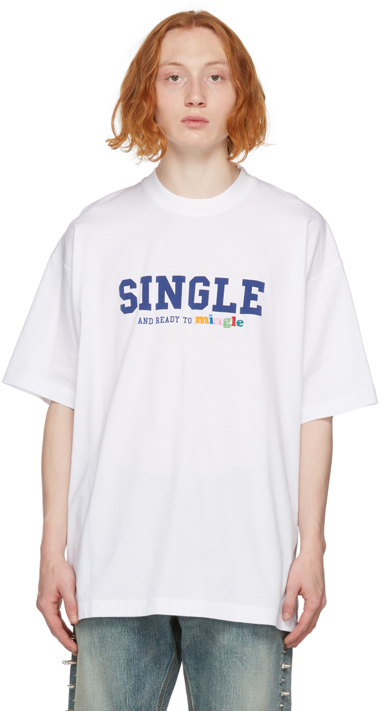 Photo: VETEMENTS White 'Single And Ready To Mingle' T-Shirt