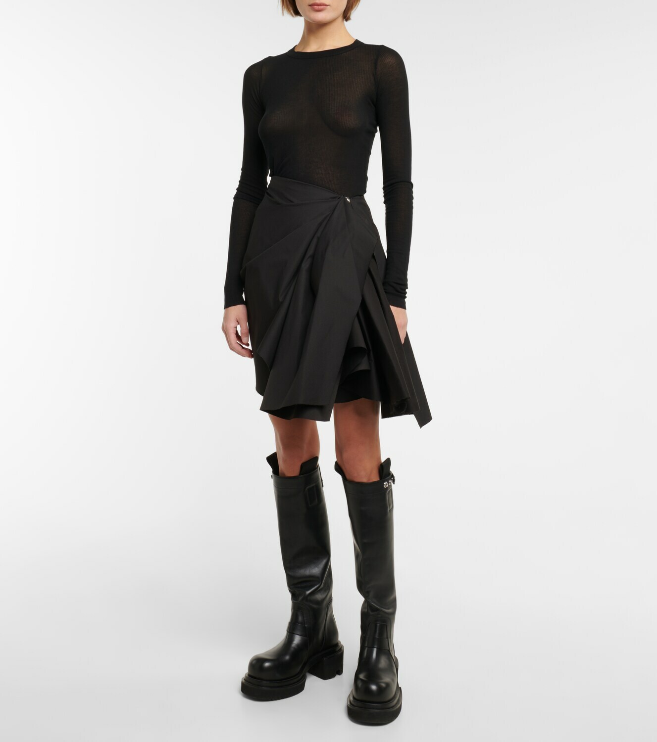 Rick Owens - Gathered taffeta miniskirt Rick Owens