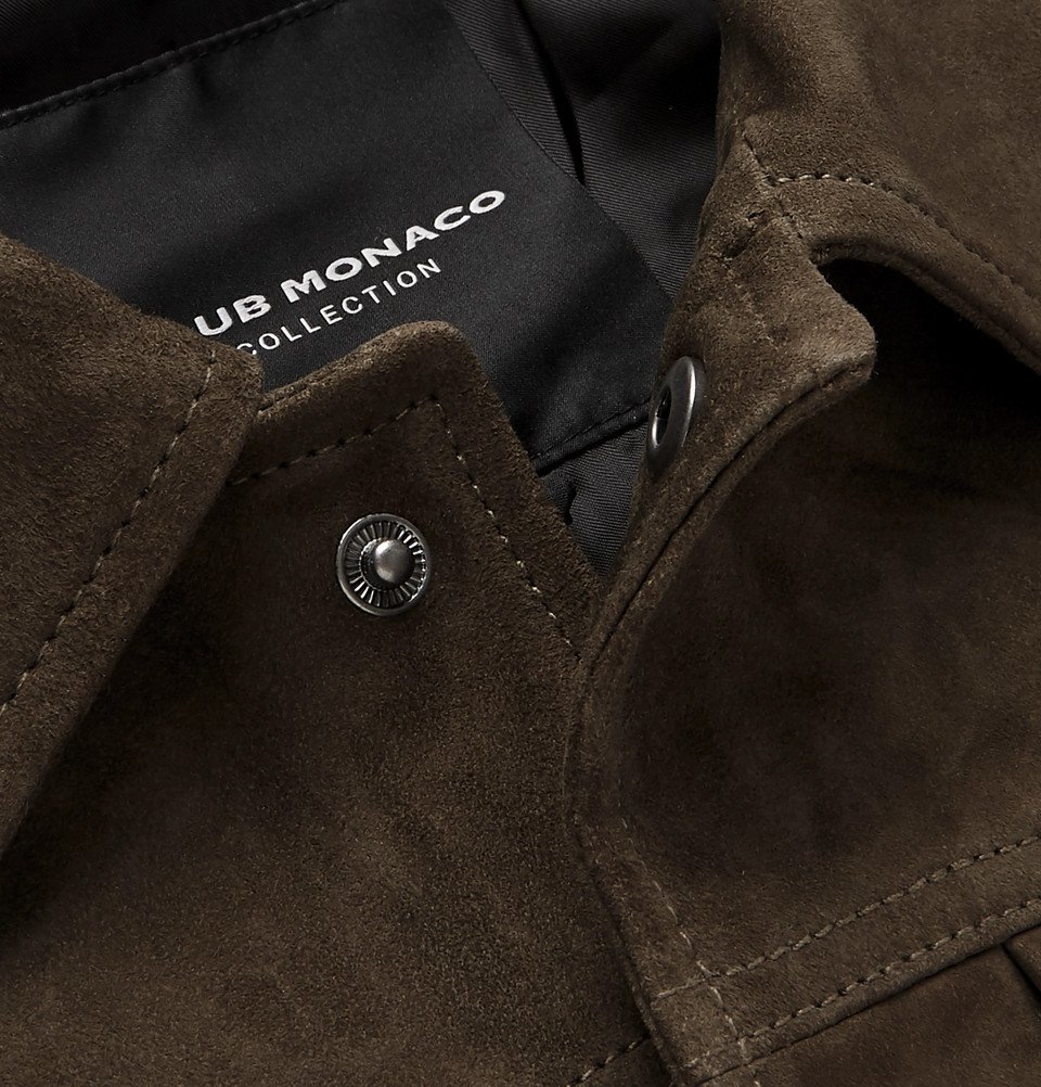 club monaco suede trucker jacket
