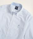 Brooks Brothers Men's Stretch Big & Tall Sport Shirt, Non-Iron Oxford Bengal Stripe | Vista Blue