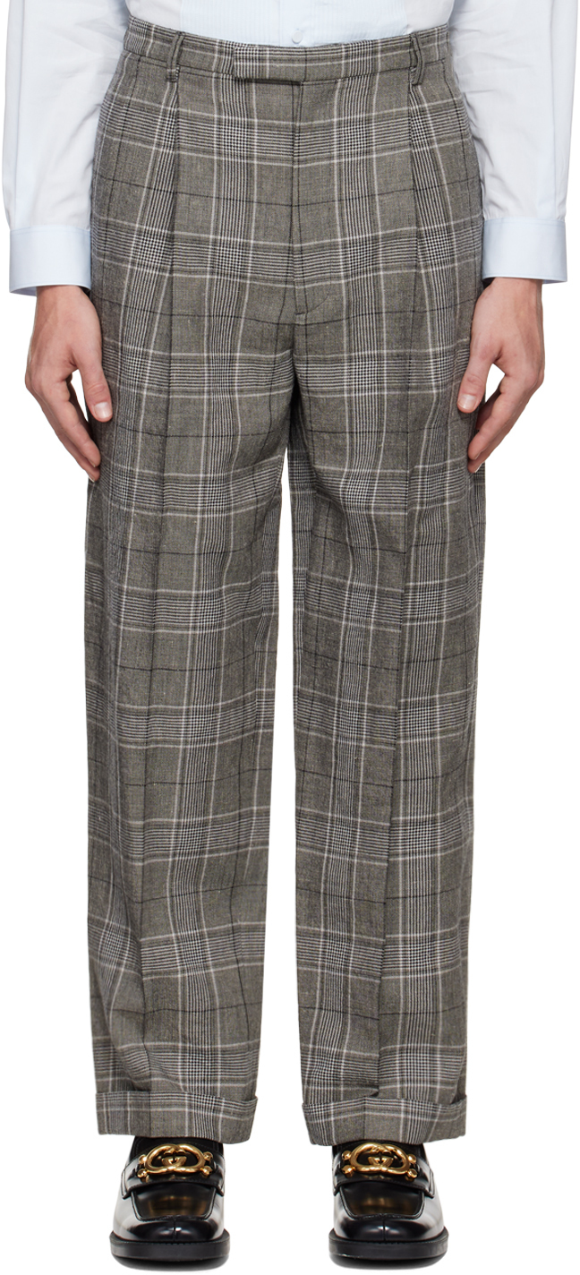 Gucci Gray Prince of Wales Trousers Gucci