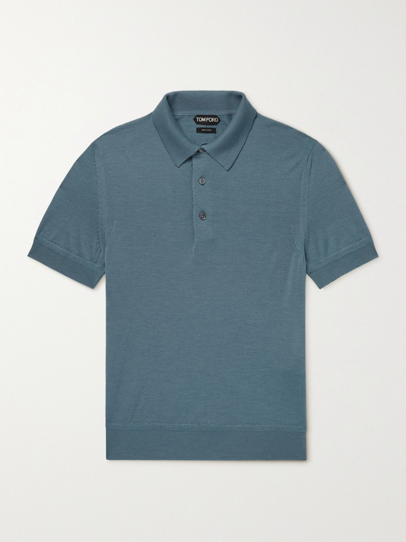 TOM FORD - Cashmere and Silk-Blend Polo Shirt - Blue TOM FORD