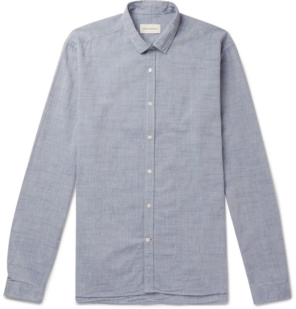 Oliver Spencer - Clerkenwell Slim-Fit Cotton-Chambray Shirt - Blue