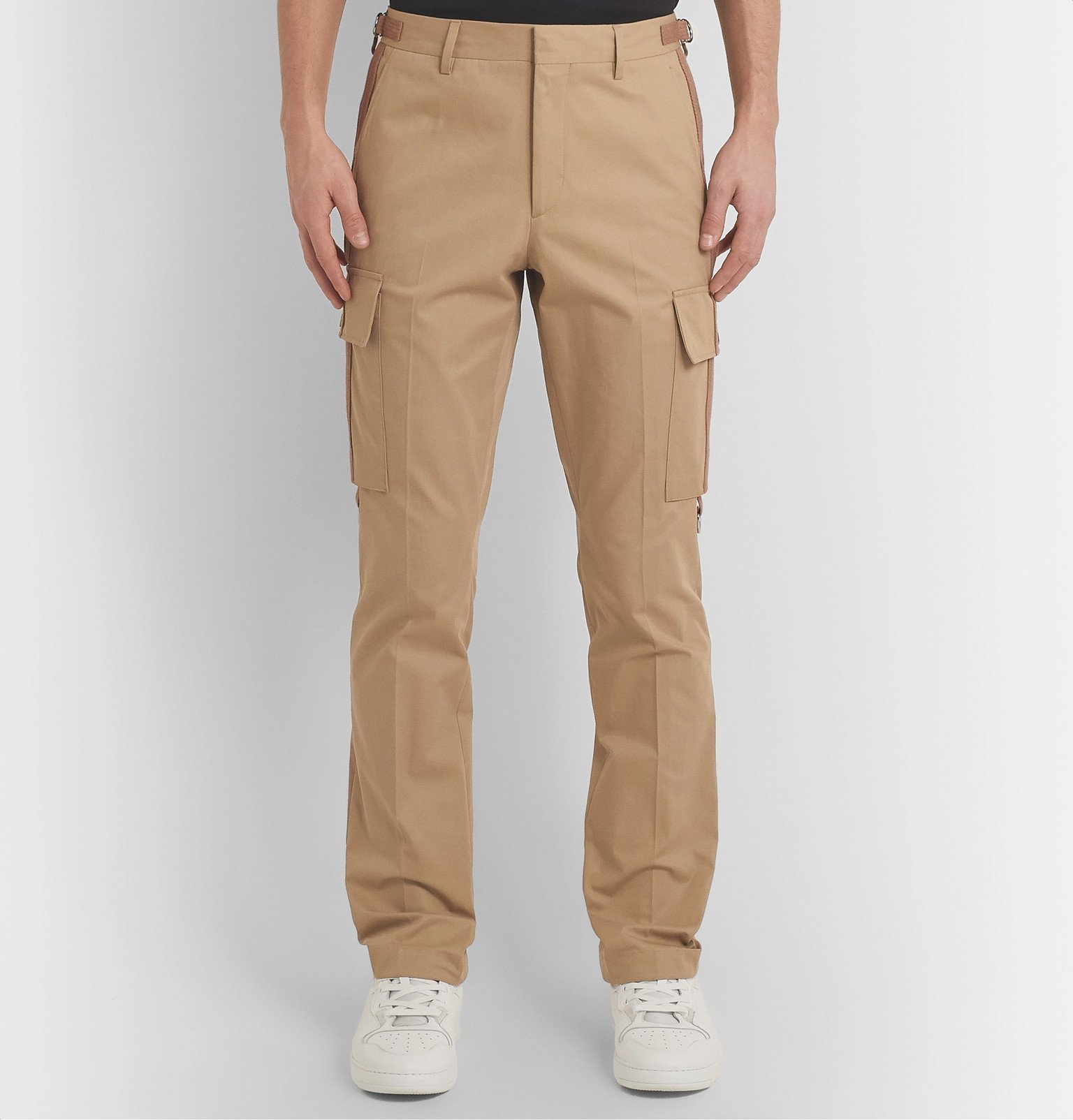Slim-Fit Webbing-Trimmed Cotton-Twill 