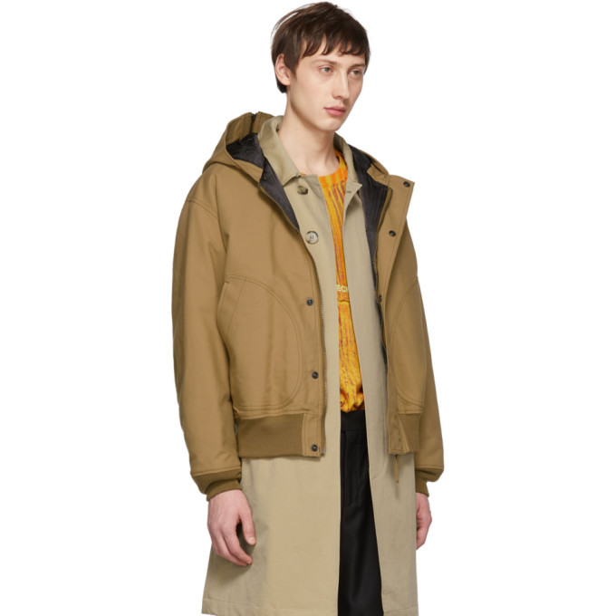 beige hooded jacket