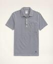 Brooks Brothers Men's Big & Tall Vintage Jersey Feeder Stripe Polo Shirt | Navy/White