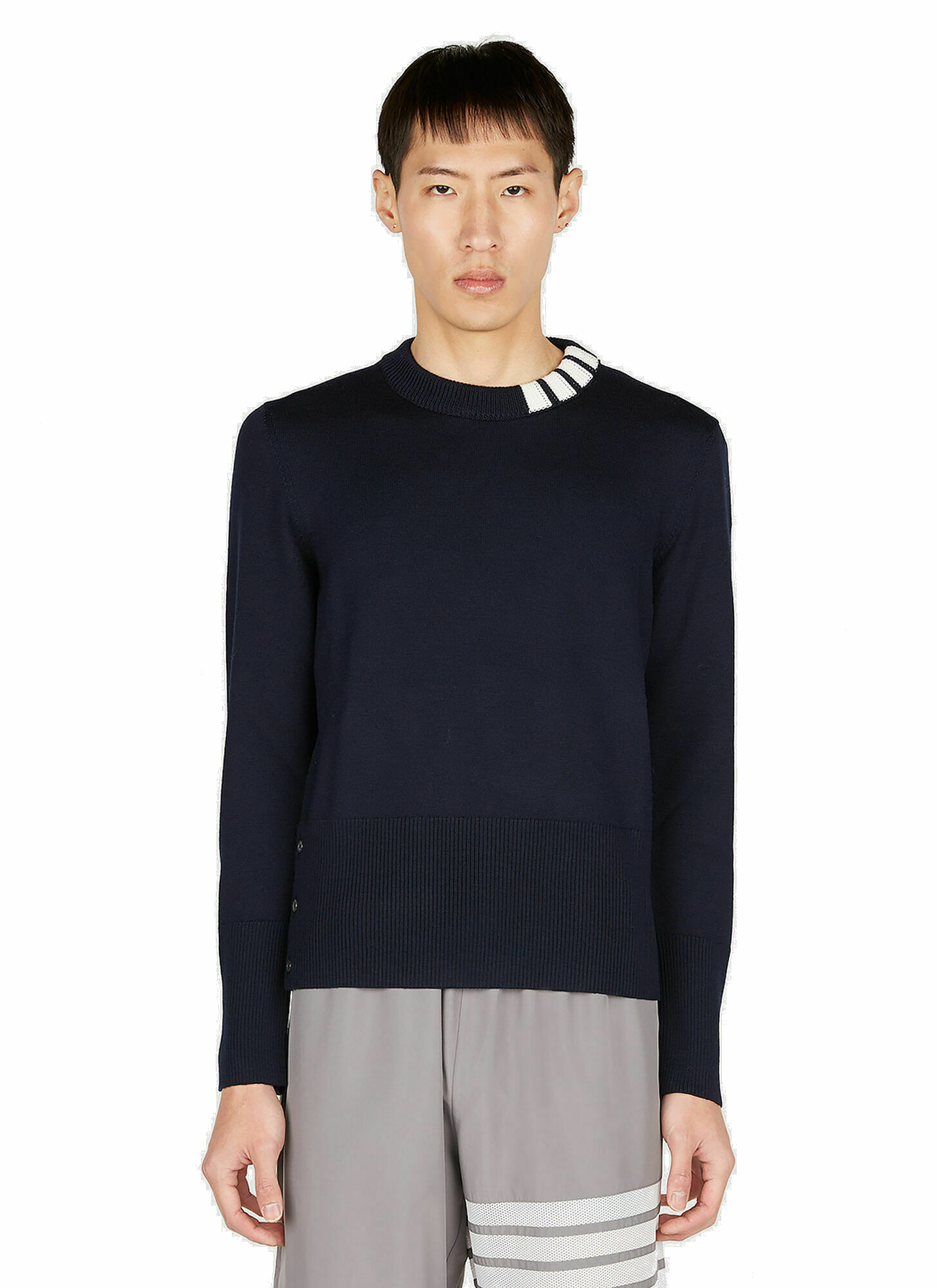 Photo: Thom Browne - 4 Bar Sweater in Navy