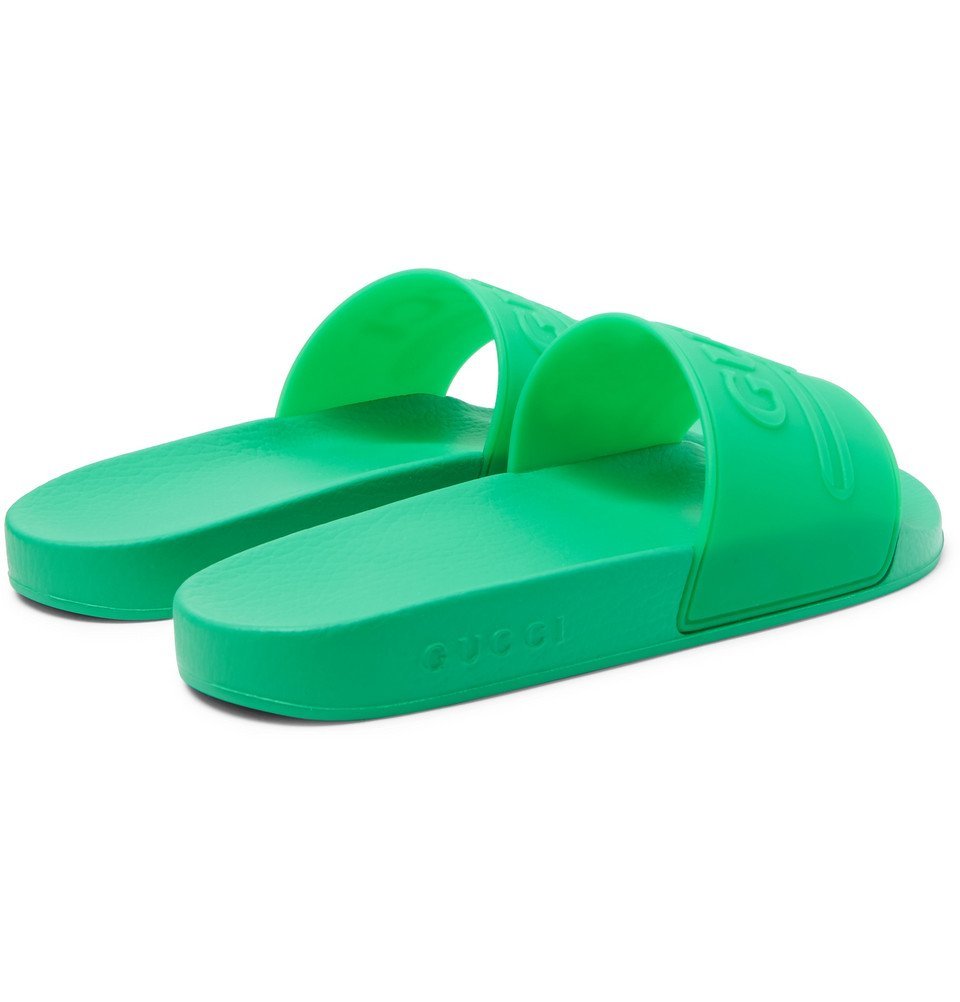 lime green gucci slides