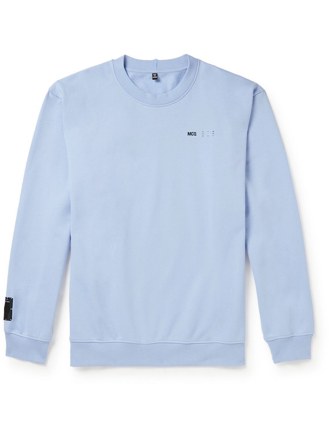 MCQ - Logo-Appliquéd Printed Cotton-Jersey Sweatshirt - Blue McQ ...