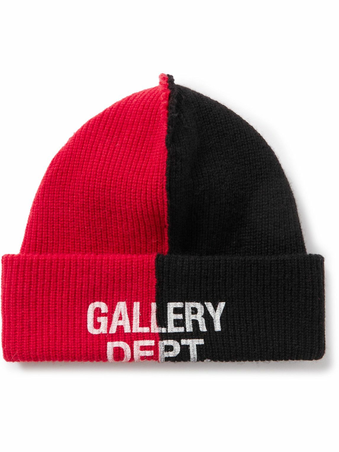 Gallery Dept. - Topanga Logo-Print Two-Tone Ribbed-Cotton Beanie ...