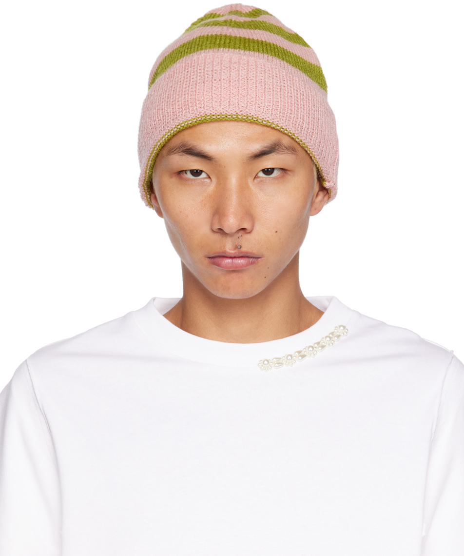 Molly Goddard Pink & Green Rocco Beanie Molly Goddard