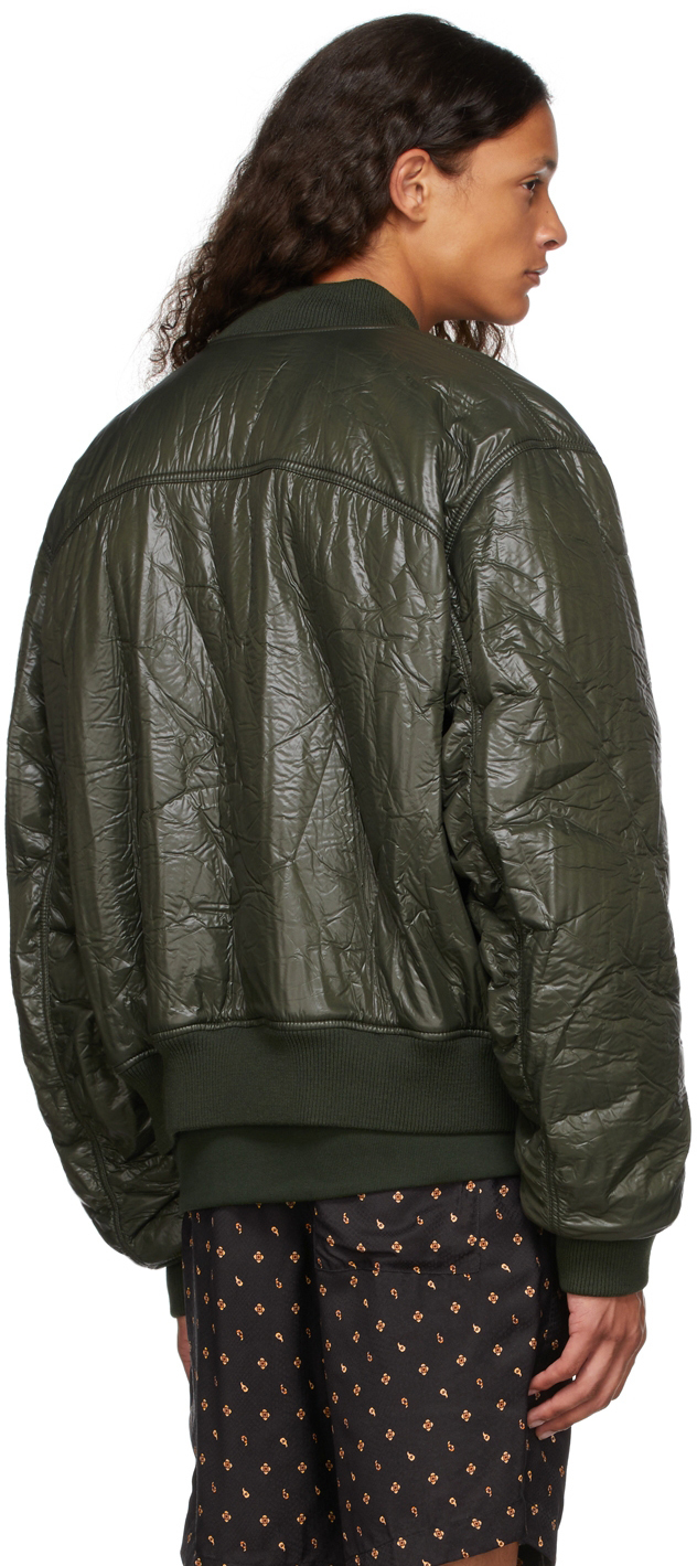 Dries Van Noten Khaki Bonded Crinkle 