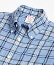 Brooks Brothers Men's Madison Relaxed-Fit Sport Shirt, Non-Iron Signature Tartan | Light Blue