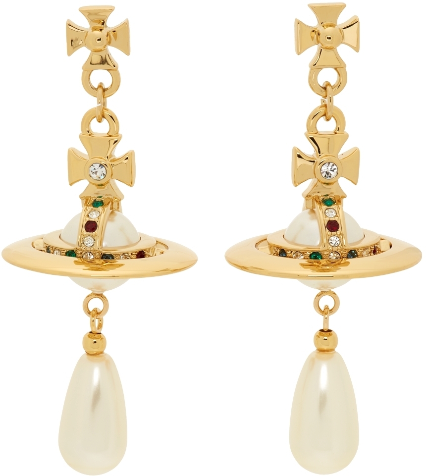 vivienne westwood pearl drop earrings