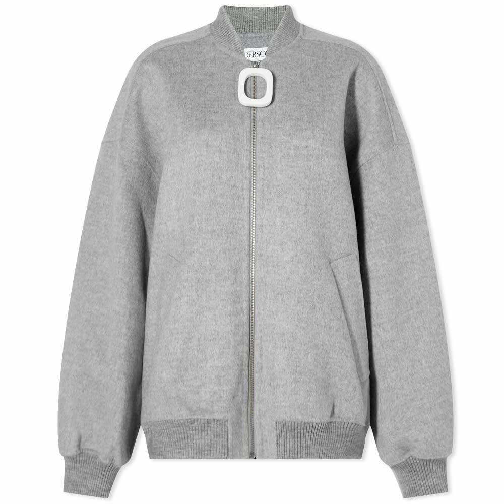 JW Anderson Women's Puller Oversized Bomber Jacket in Grey Melange JW
