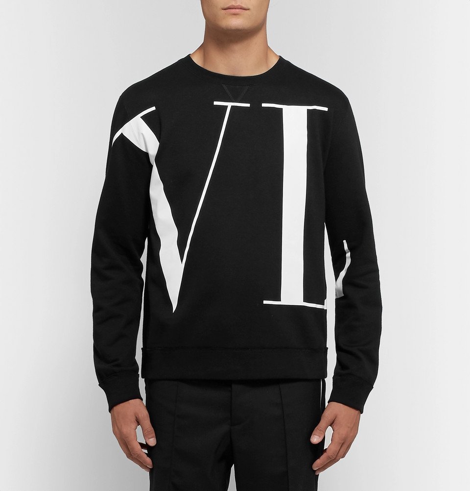 Valentino - Logo-Print Loopback Jersey Sweatshirt Men - Black Valentino