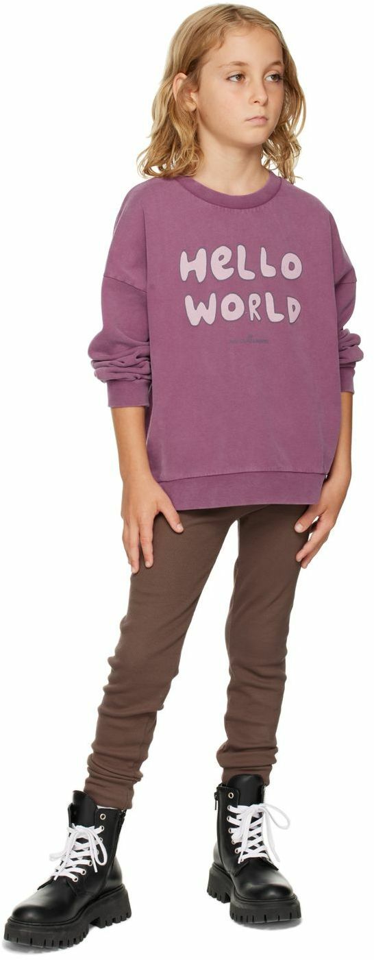 The Campamento Kids Purple 'Hello World' Sweatshirt