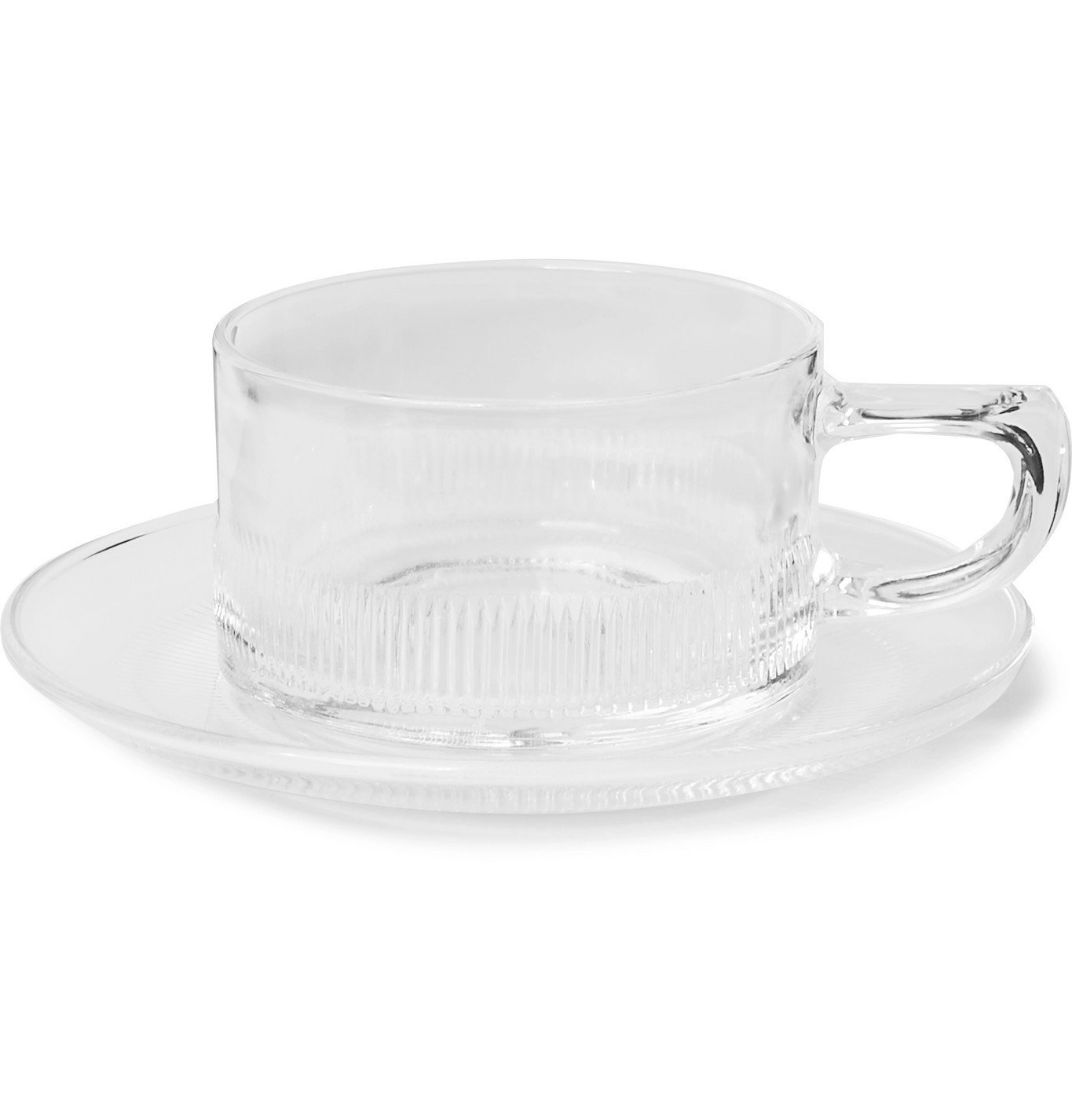 BY JAPAN Hirota Glass Cup and Saucer Set Neutrals By Far