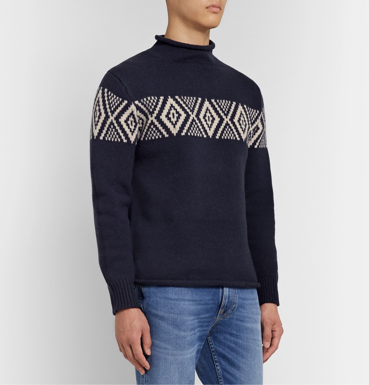 J.Crew - Intarsia Wool Rollneck Sweater 
