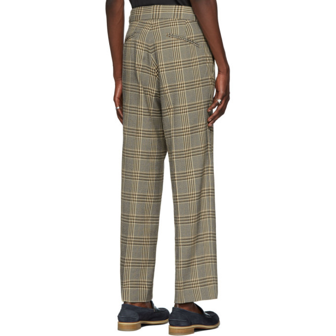 Needles Beige Graph Plaid Side Tab Trousers Needles