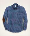 Brooks Brothers Men's Regent Regular-Fit Sport Shirt, Brushed Cotton Cashmere Twill Button Down Collar | Blue