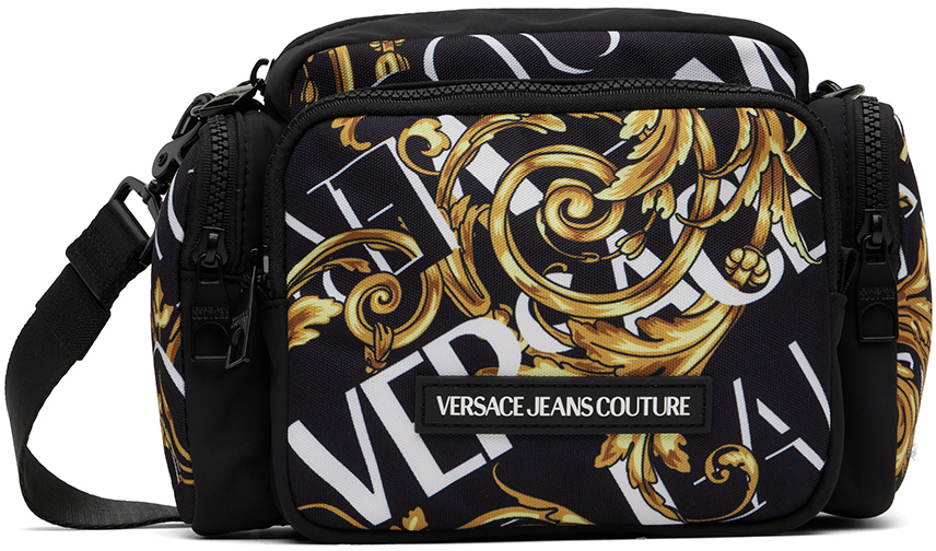 Versace Jeans Couture Black Logo Couture Messenger Bag Versace