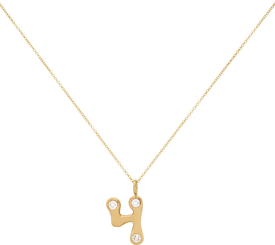 BRENT NEALE Gold Bubble Number 4 Necklace BRENT NEALE