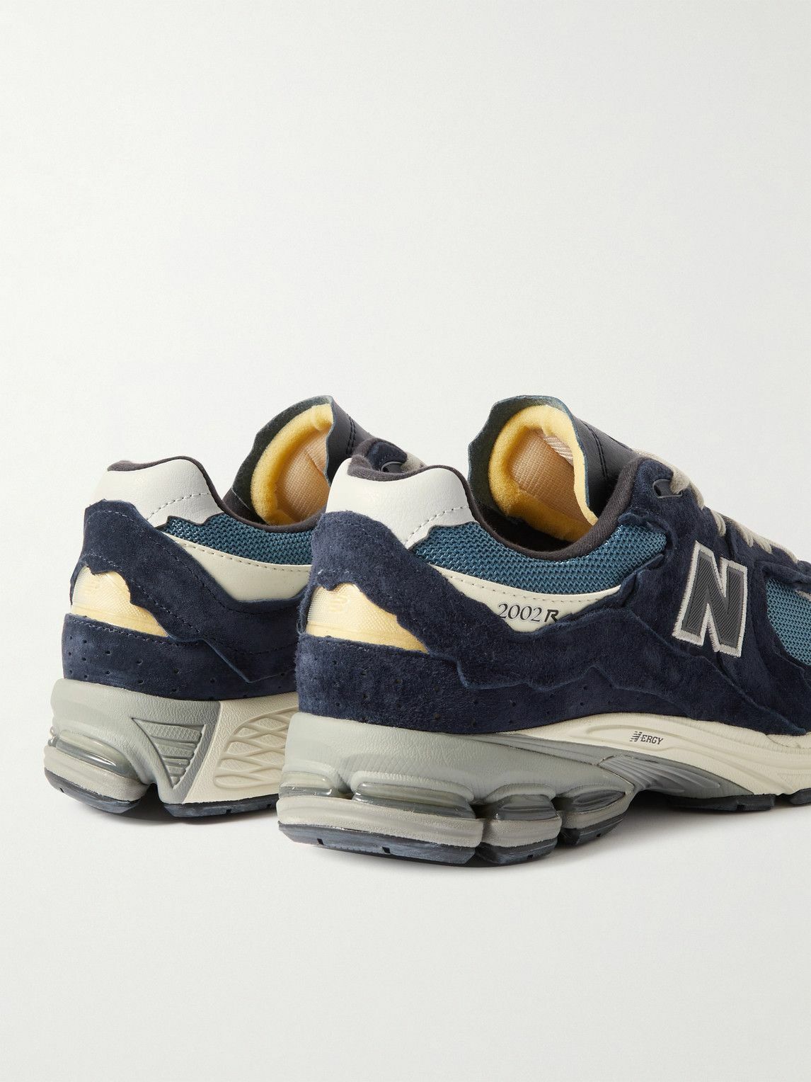 New Balance - 2002R Leather-Trimmed Suede and Mesh Sneakers - Blue