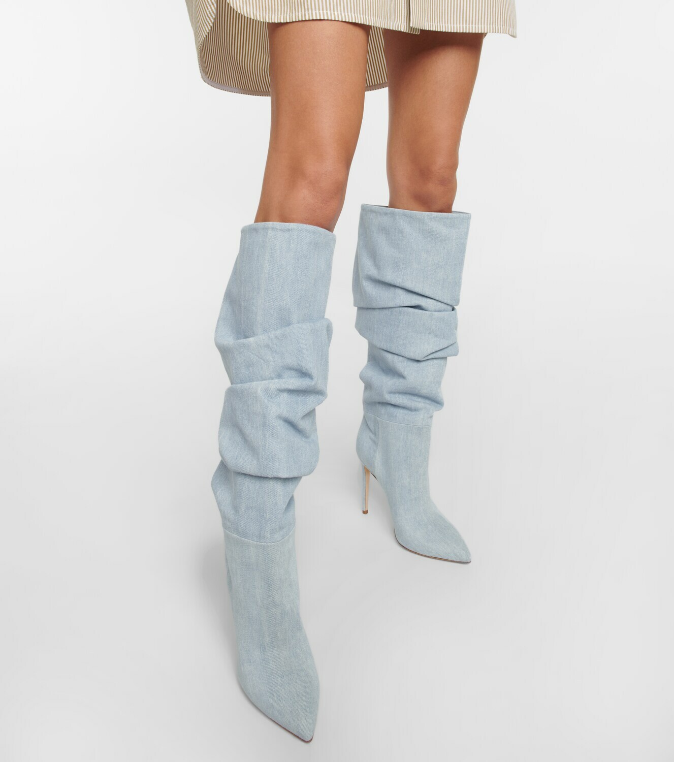 Paris Texas - Slouchy denim knee-high boots Paris Texas