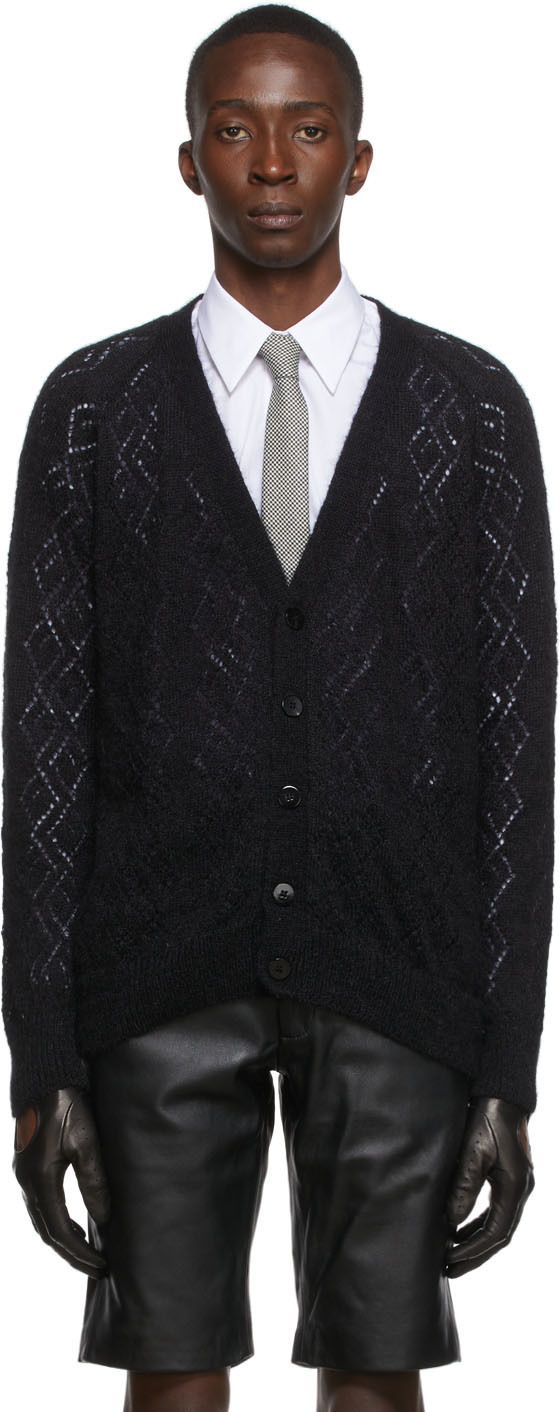 Ernest W. Baker Black Merino Wool Cardigan Ernest W. Baker