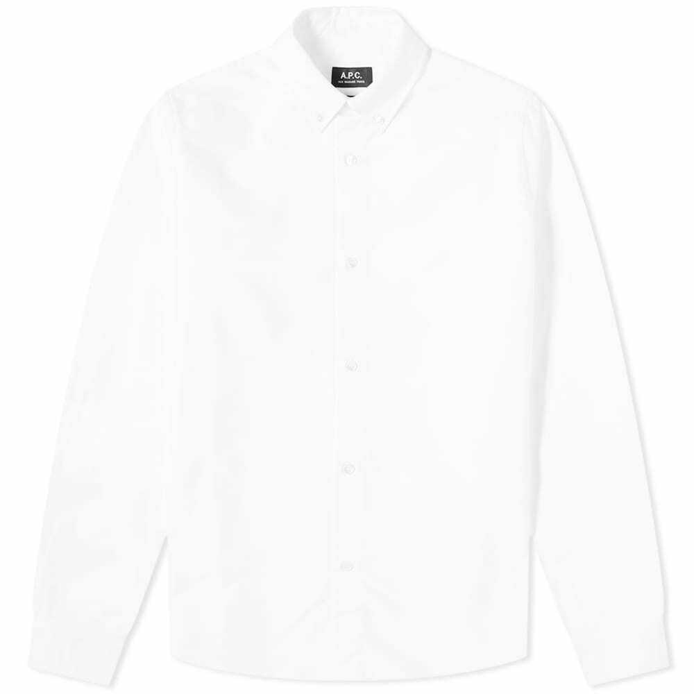 A.P.C. Men's Button Down Oxford Shirt in White A.P.C.