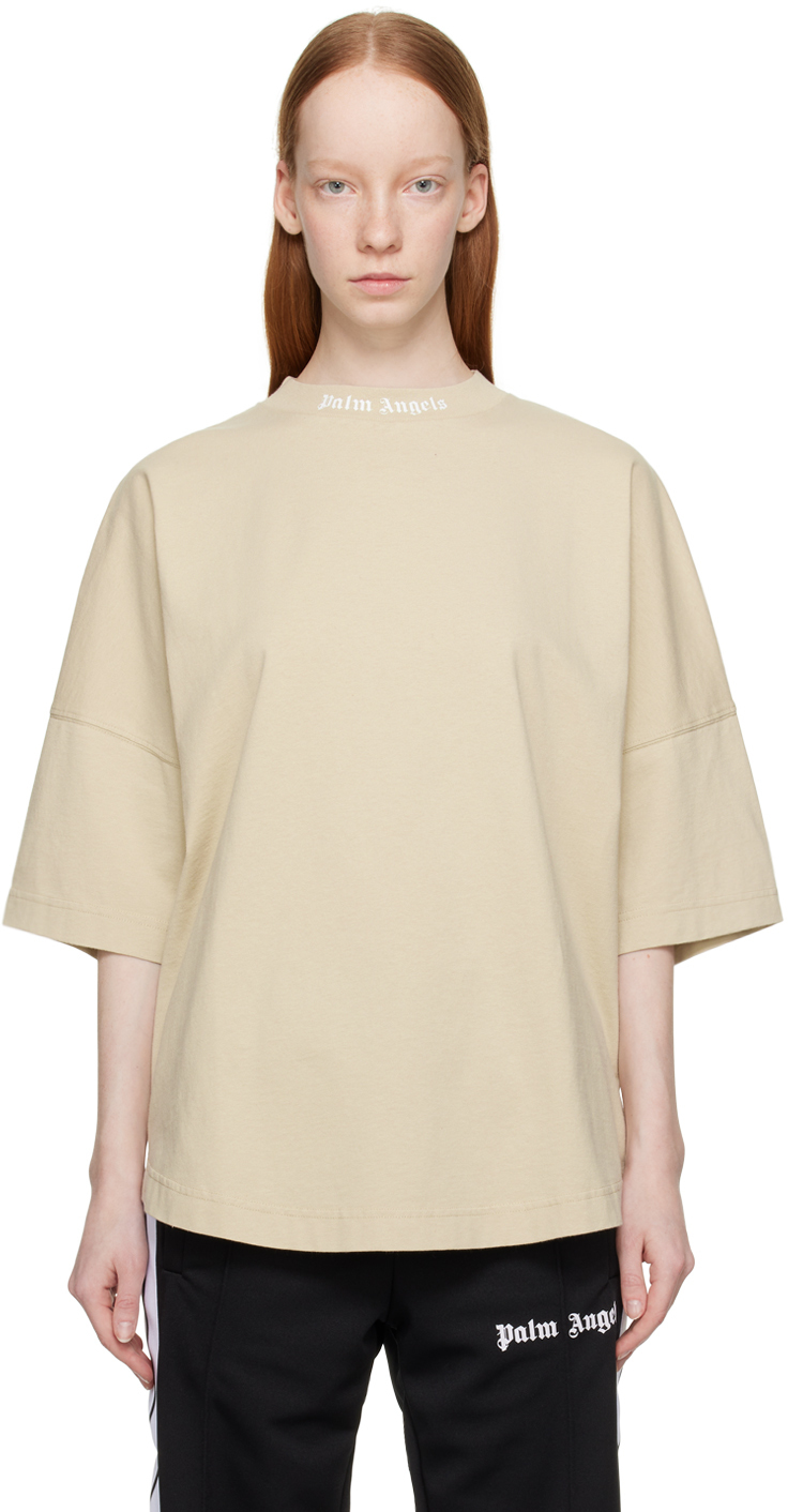 Palm Angels Beige Classic T-Shirt Palm Angels