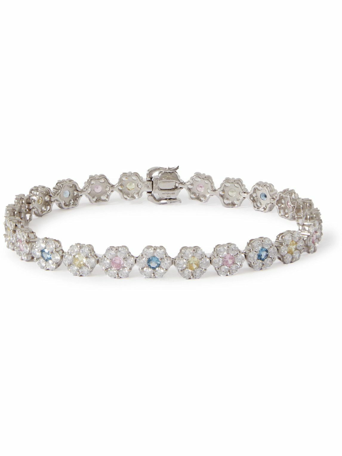 Hatton Labs - Daisy Silver Cubic Zirconia Tennis Bracelet - Silver ...