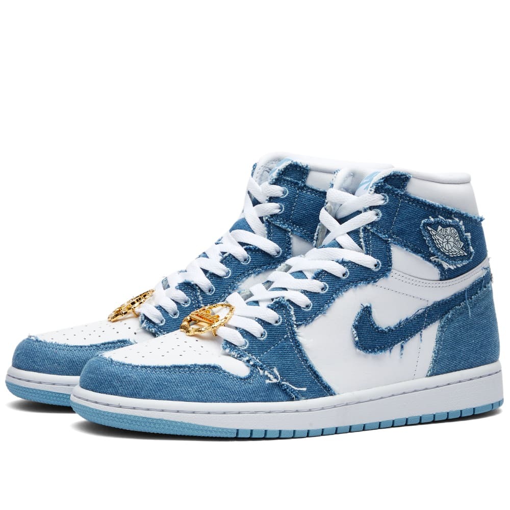 blue and white hightop jordans