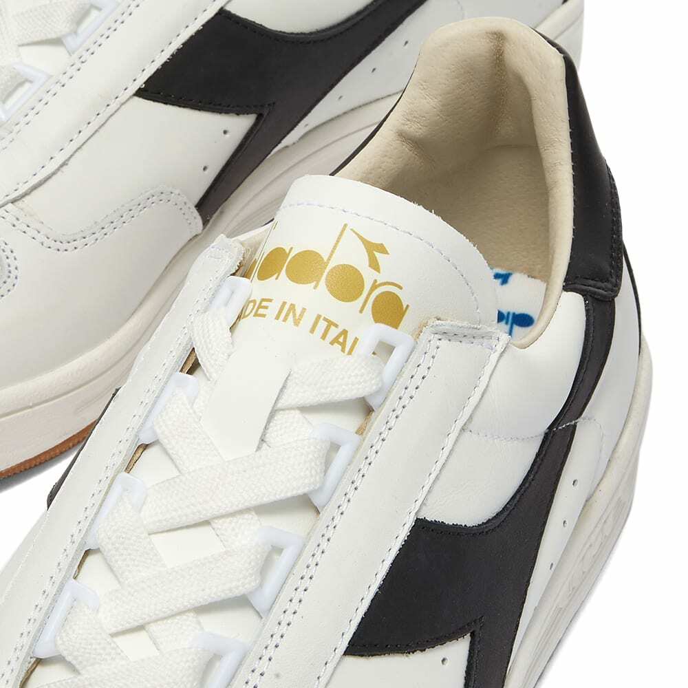 Diadora Men's B.Elite H Italia Sport Sneakers in White/Black/Gold Diadora