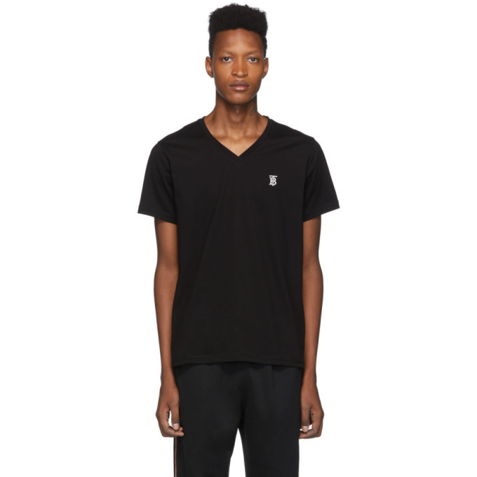 Burberry Black Marlet V-Neck T-Shirt Burberry