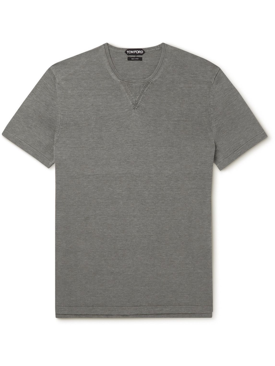 TOM FORD - Silk and Cotton-Blend T-Shirt - Gray TOM FORD