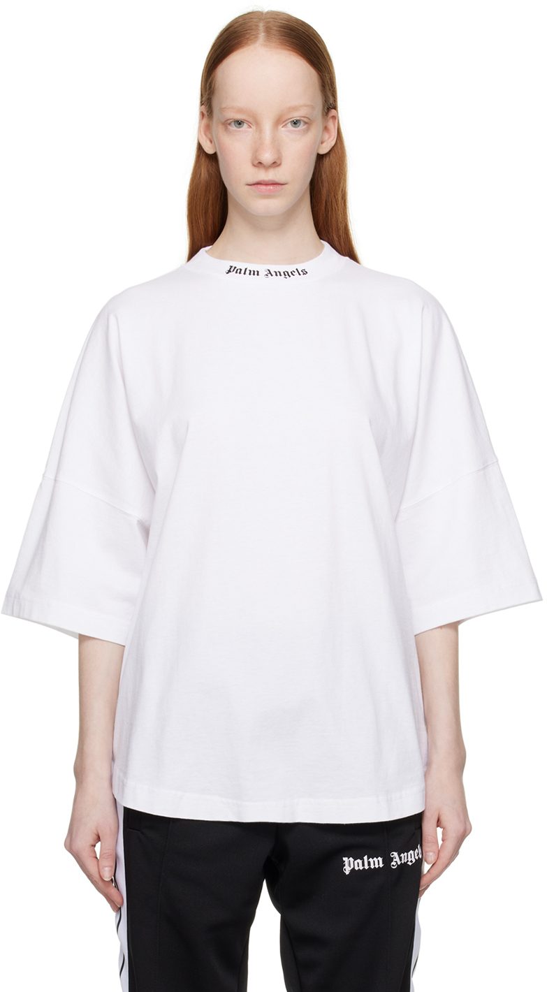 Palm Angels White Oversized T-Shirt Palm Angels