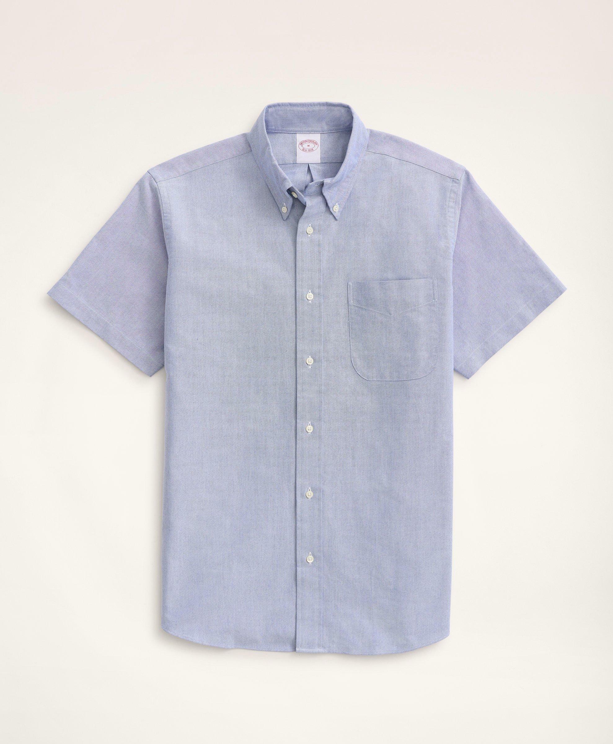 Brooks Brothers Men's Original Polo Button-Down Oxford Short-Sleeve Shirt | Blue