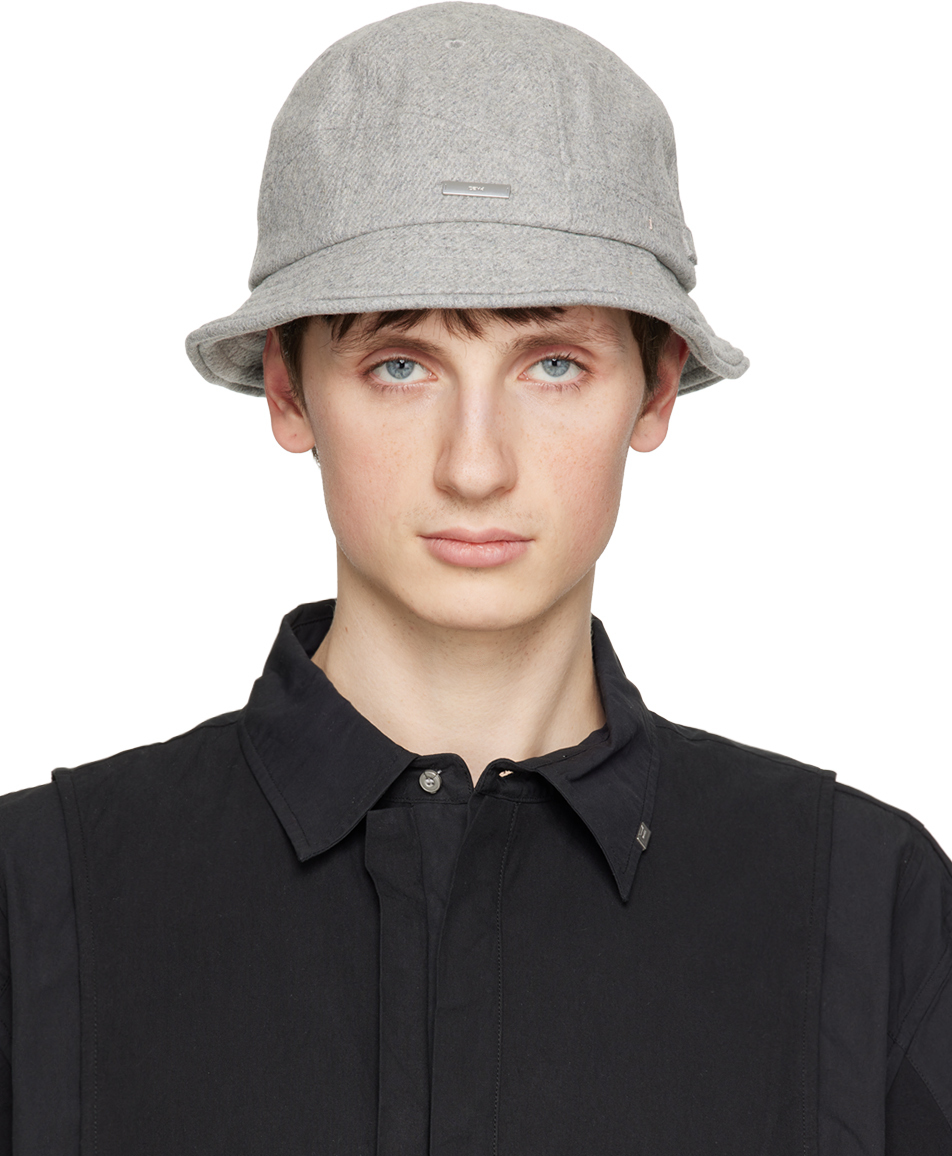 C2H4 Gray Curvilinear Bucket Hat C2H4