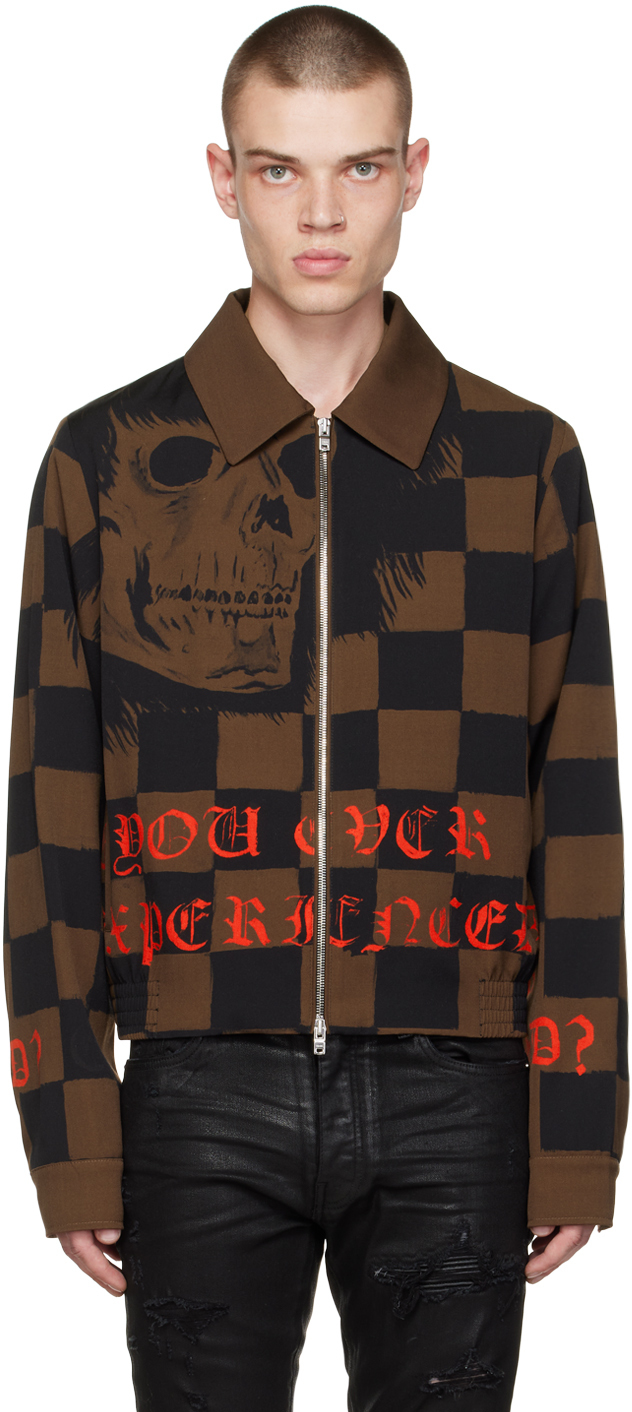 AMIRI Brown Wes Lang Edition Skull Jacket Amiri